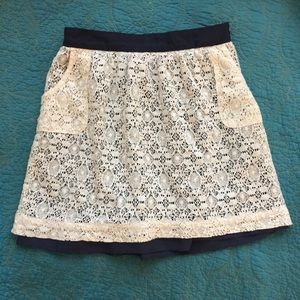 Urban Outfitters White and blue knit skirt