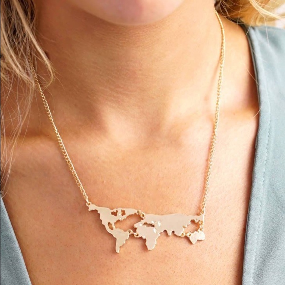 World Map Necklace! ⭐️HP 2-26-17 Casual Cool⭐️ - Picture 2 of 4