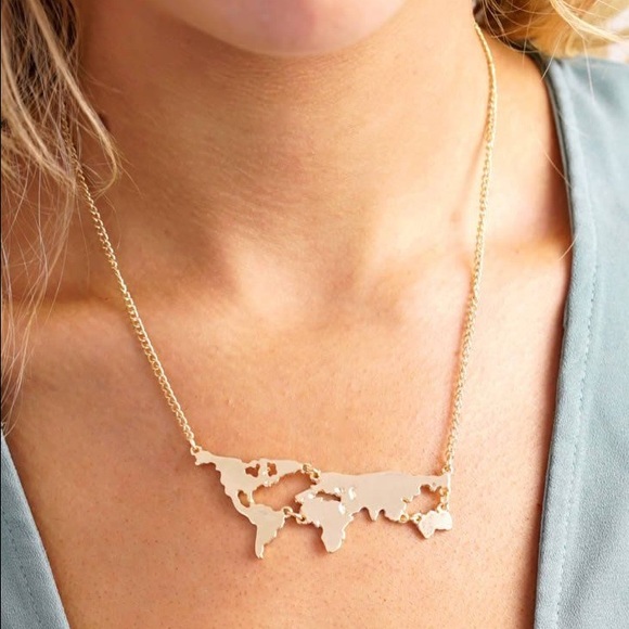 World Map Necklace! ⭐️HP 2-26-17 Casual Cool⭐️ - Picture 2 of 4