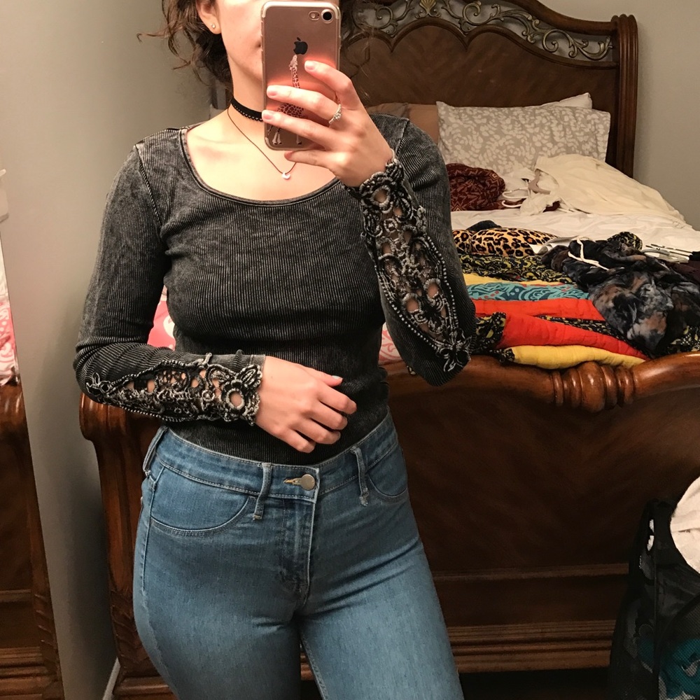 Black long sleeve top