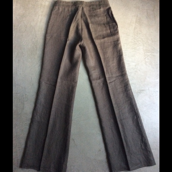 100% linen olive green peg pants 27" size 1 - Picture 4 of 4