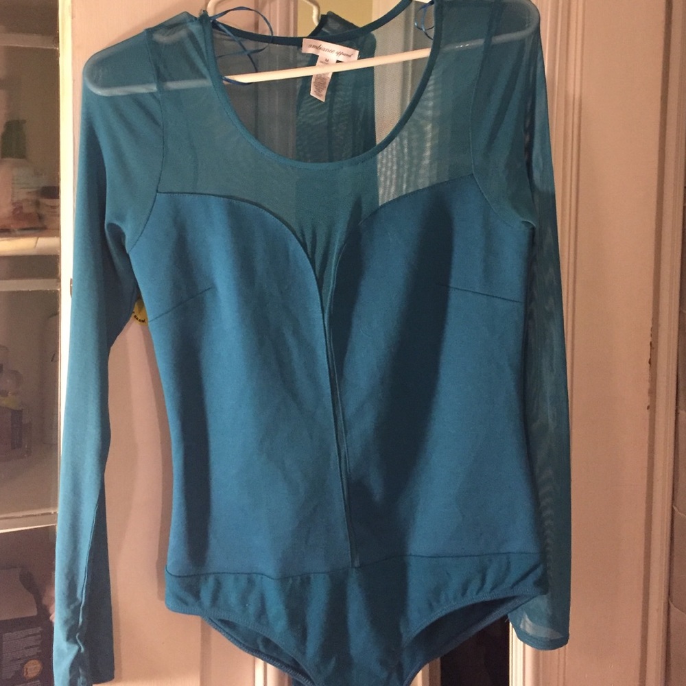 Teal Mesh body suit and White Mesh body suit