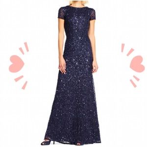 Adrianna Papell Scoop back Sequin Dress