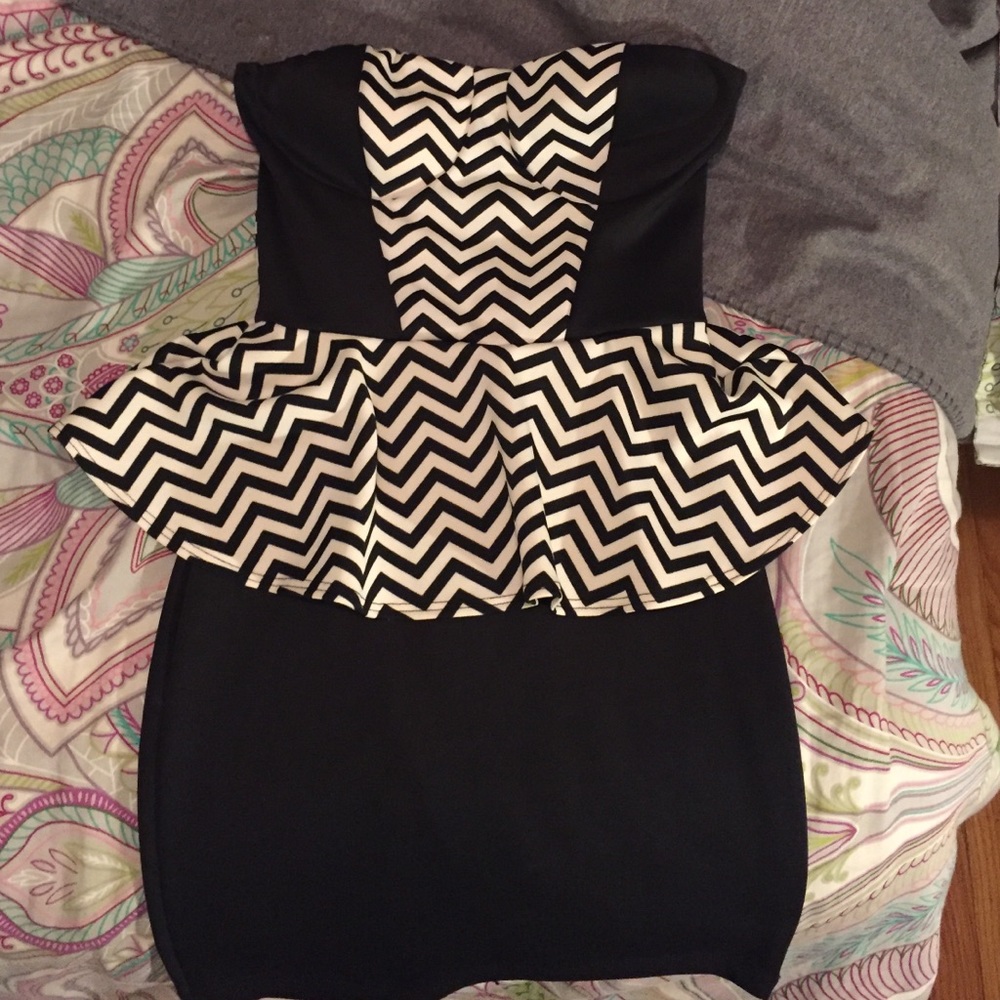 Chevron Peplum Dress