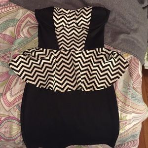 Chevron Peplum Dress