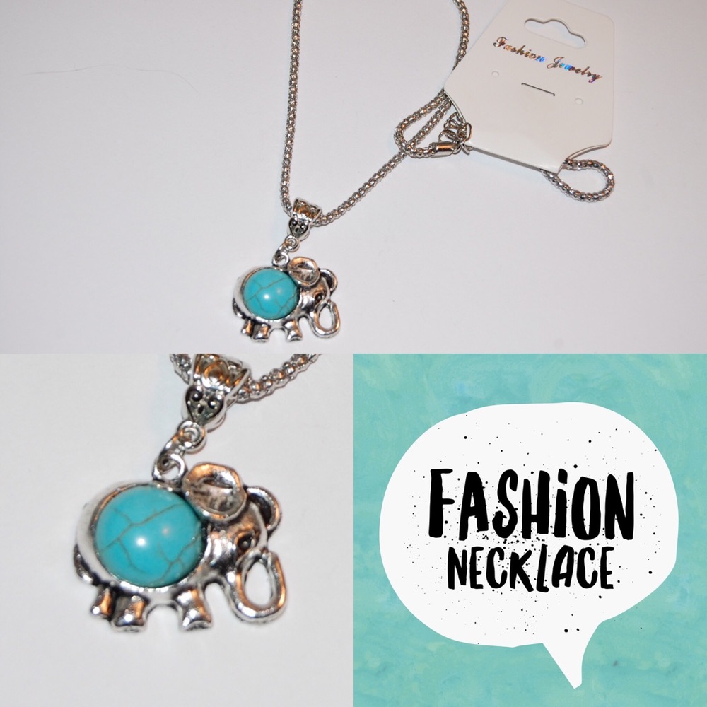 Fashion necklace, teal, approx 17 inches