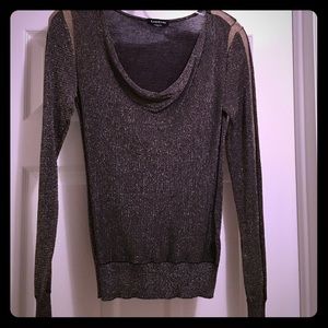 BEBE Black and Gold sparkle Sweater