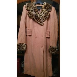 Victoria's Secret Pink wool faux fur coat