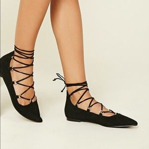 Lace-up flats