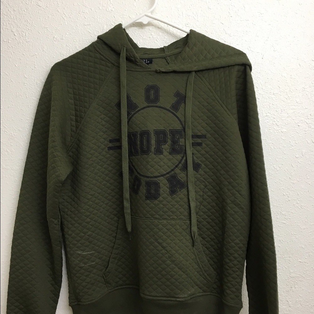 "Nope Not Today" Military Green Hoodie