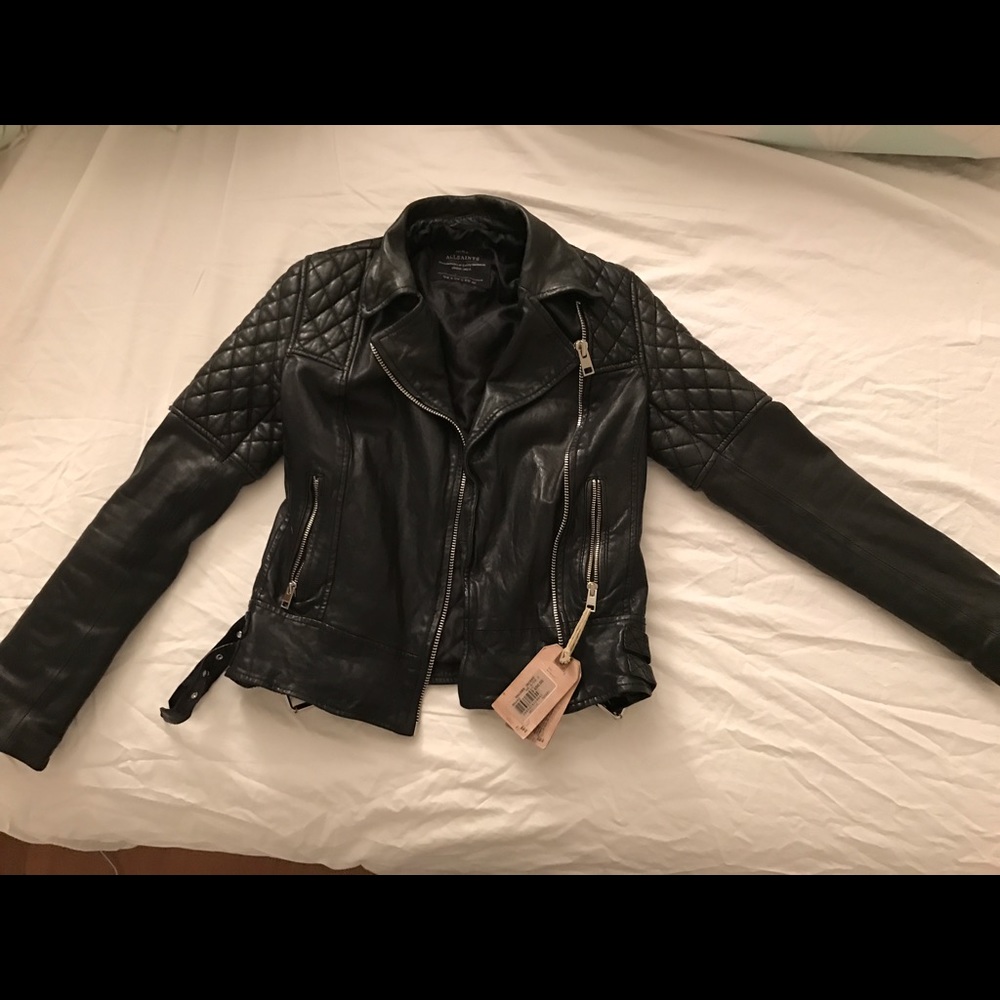 NWT All Saints Walker Leather Jacket DEADSTOCK!