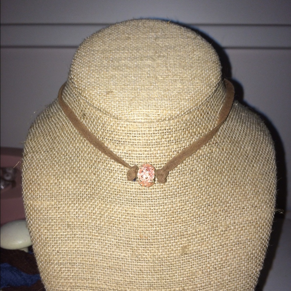 Suede leather choker
