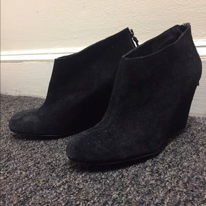 Anne Klein Black Wedge Booties