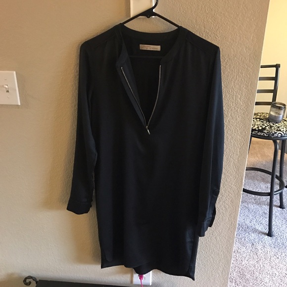 Black Faux Silk Dress - Picture 2 of 4
