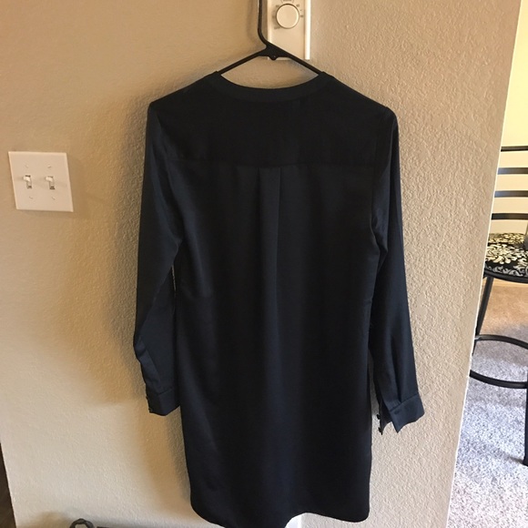 Black Faux Silk Dress - Picture 4 of 4