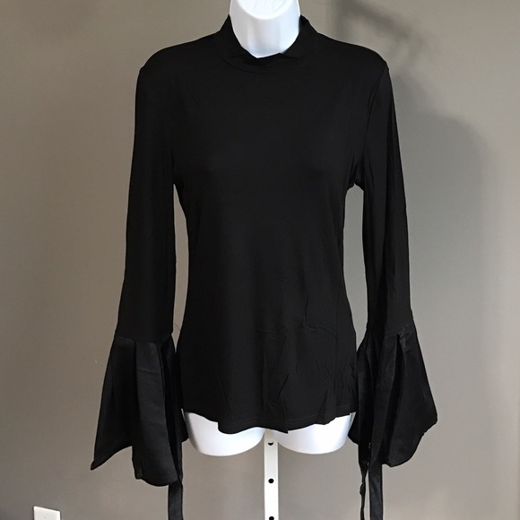N| BLACK BELL SLEEVE SLIM TOP - Picture 4 of 4