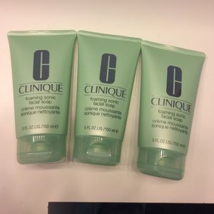 3 CLINIQUE foaming facial soap 5 oz AUTHENTIC