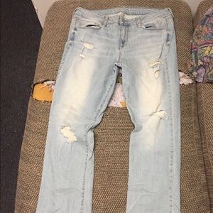American Eagle Skinny Kick Distressed  Jeans