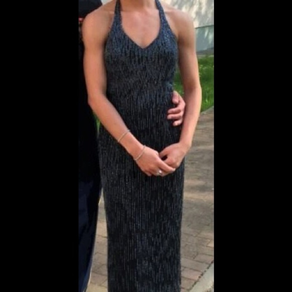Floor length beaded gown