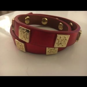 Rustic cuff double wrap leather bracelet