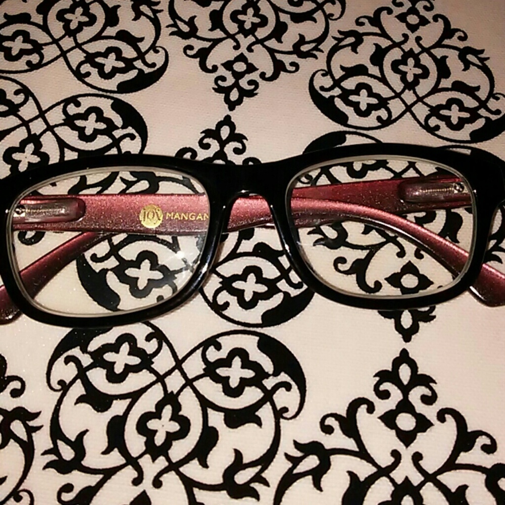 Joy Mangano black and gold readers