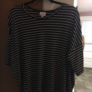 Navy and white stripped Lularoe Irma