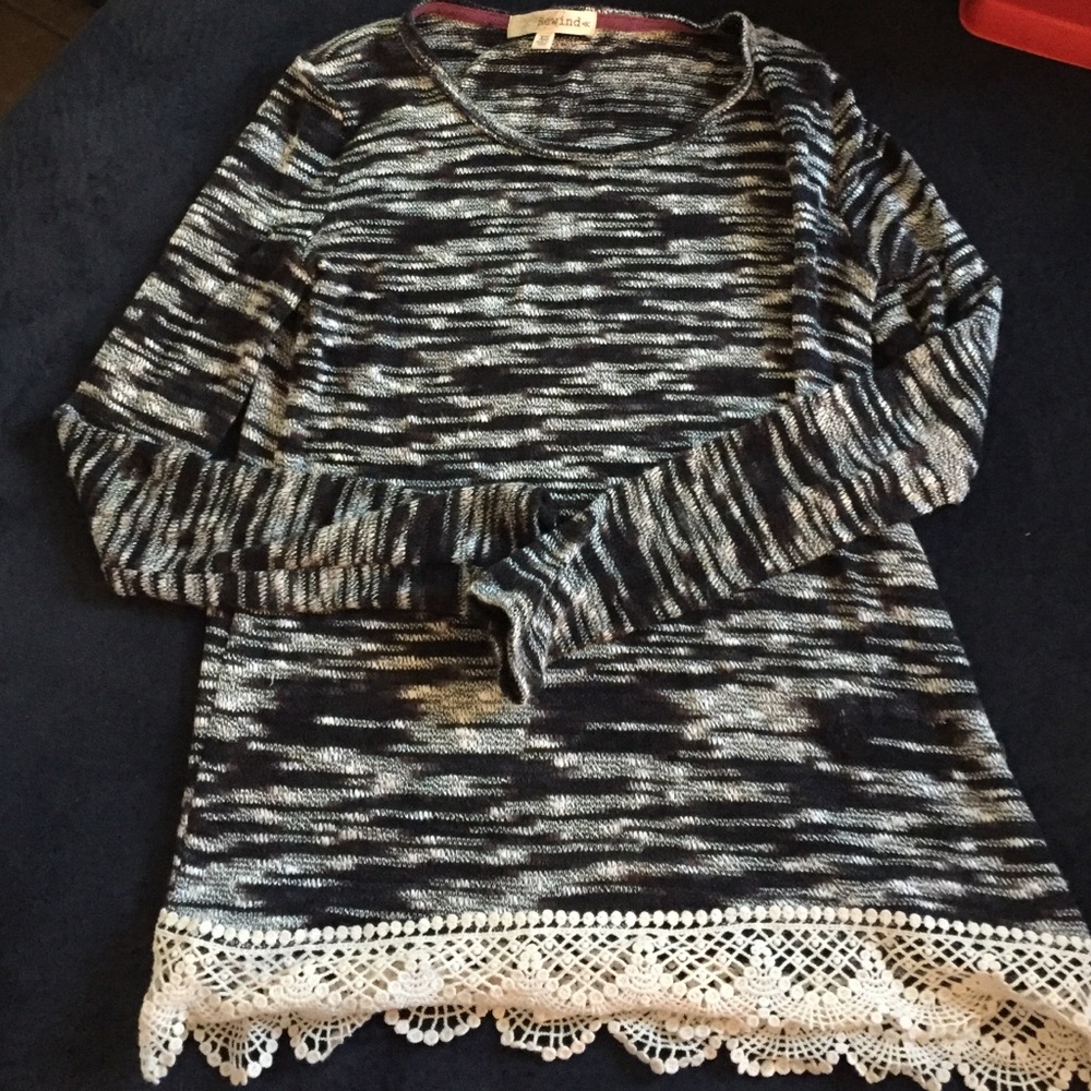Marbled Sweater Top XS