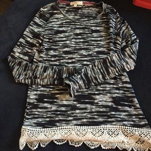 Marbled Sweater Top XS