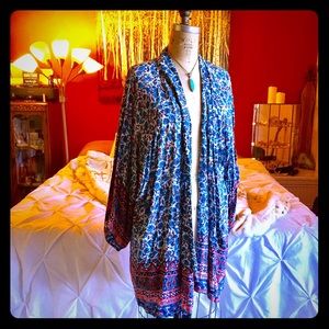 Kimono style bohemian wrap. Boho robe.