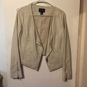 DKNY white faux leather jacket