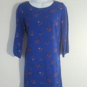Royal blue floral shift dress