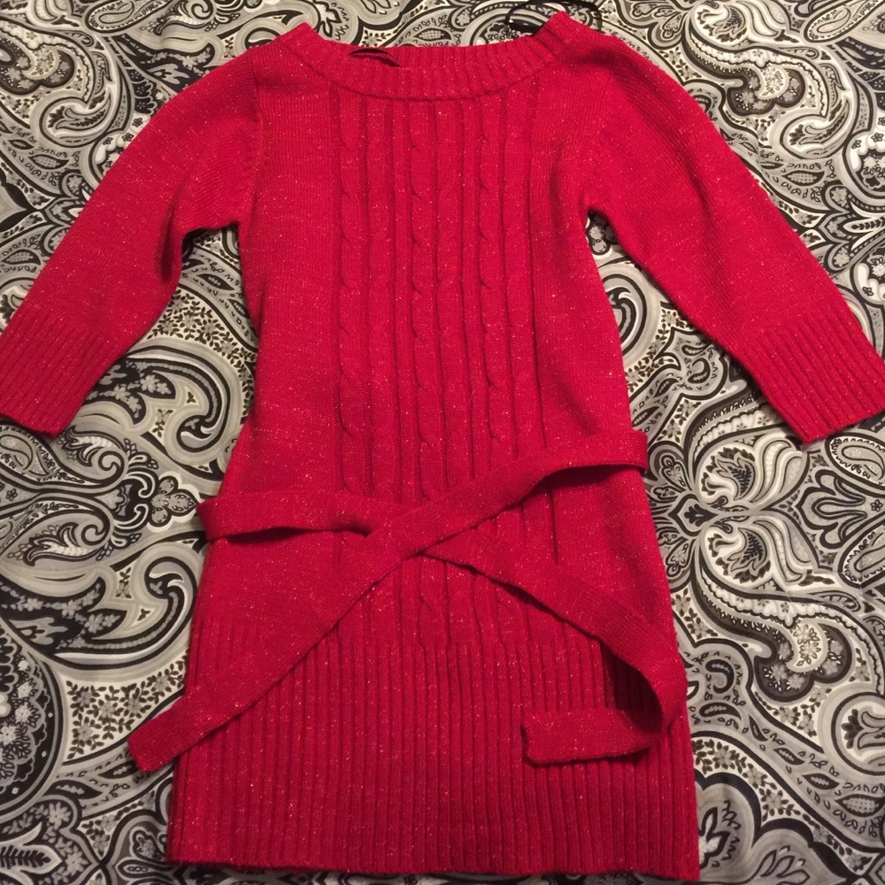 Red sweater dress