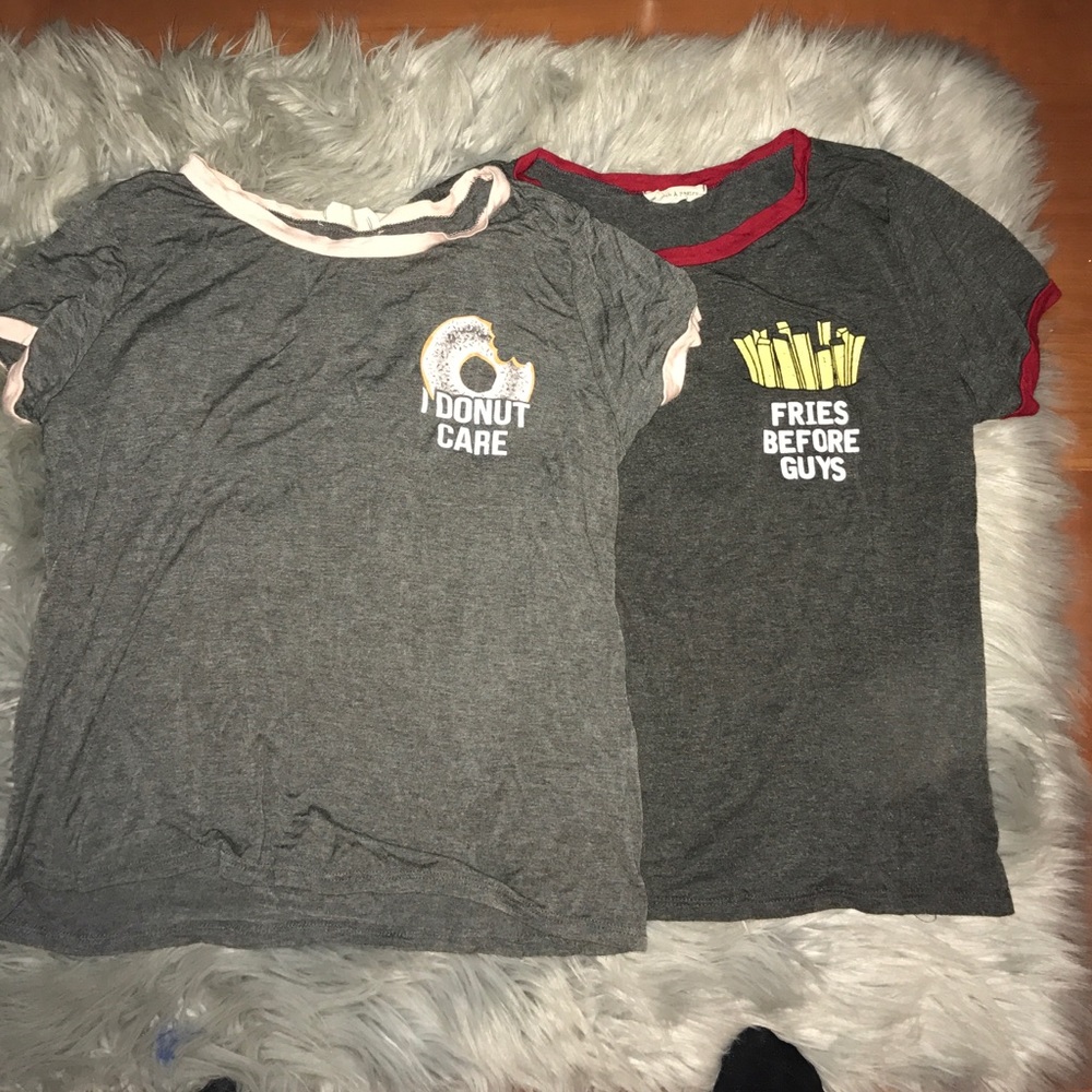 Two graphic tees
