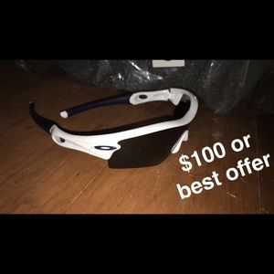 White and Navy Oakley Polarized Sunglasses
