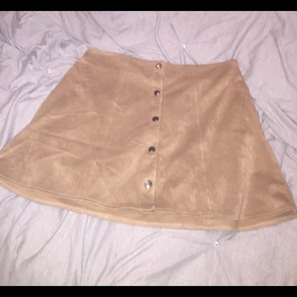 Kendall & Kylie Tan Button Down Skirt