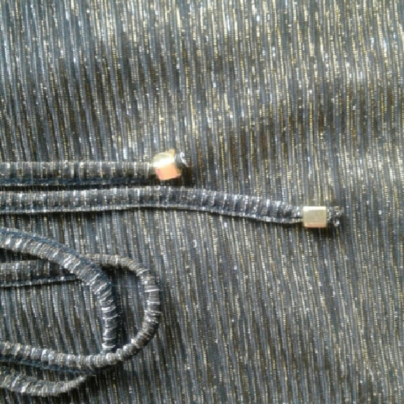 Metallic Gold and Black Party Dress with Belt - Picture 6 of 8