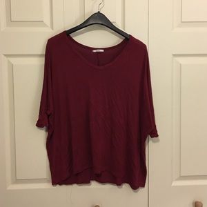 Maroon quarter sleeve shirt