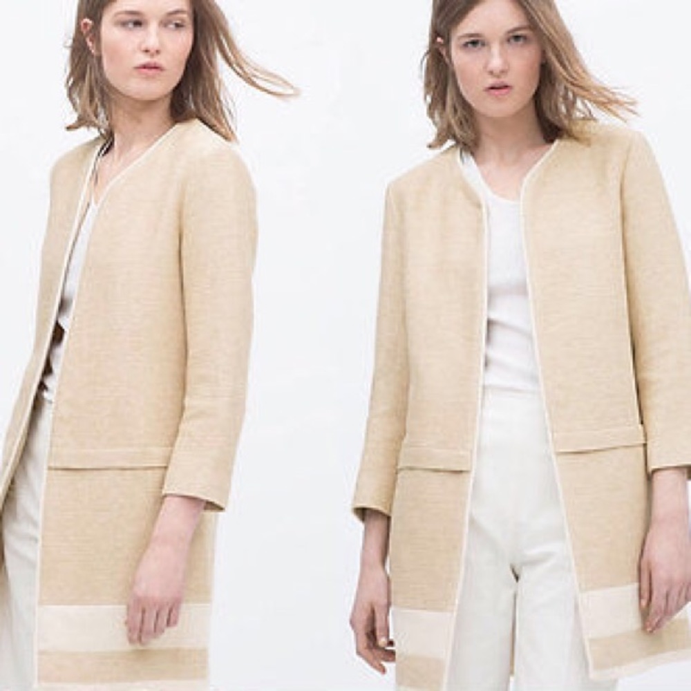 NWOT Zara Linen Blend Coat