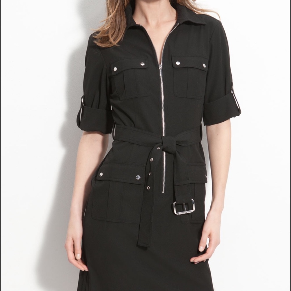 Roll Sleeve Belted Michael Kors Dress