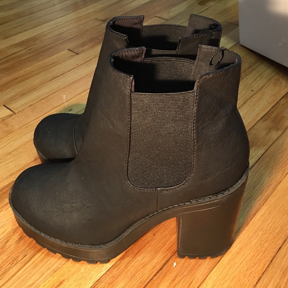 Black Block Heel Booties