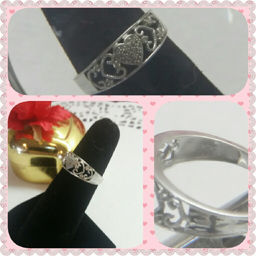 10k White Gold Diamond Pave Ring