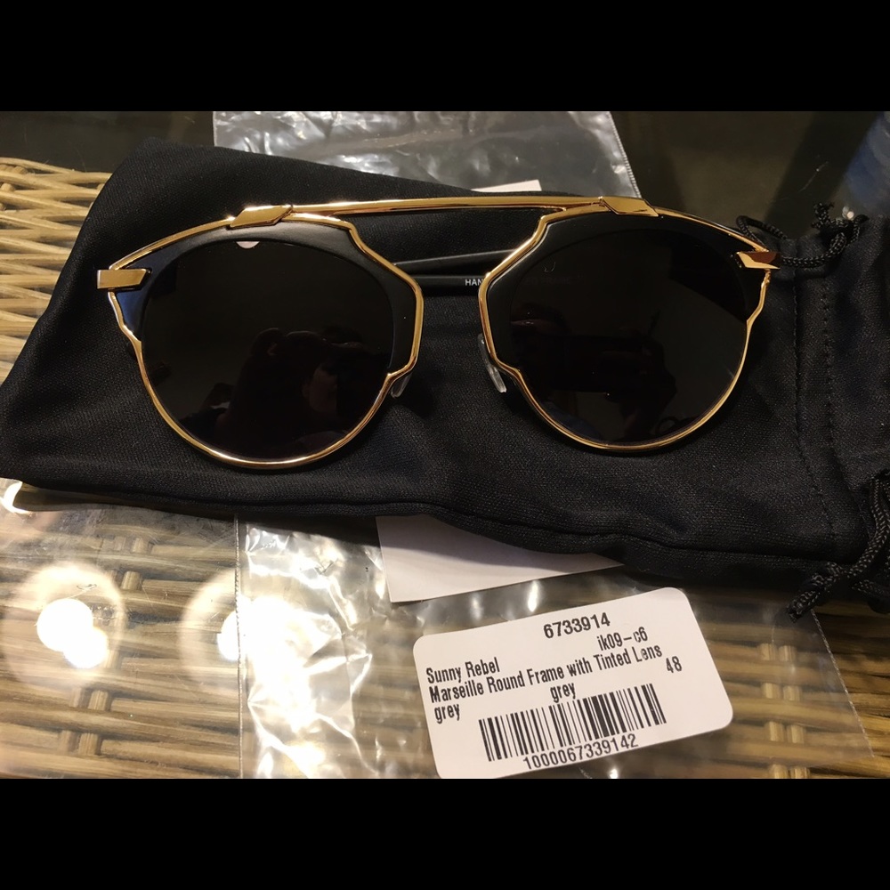 Sunny Rebel "Marseille" Round Frame Sunglasses