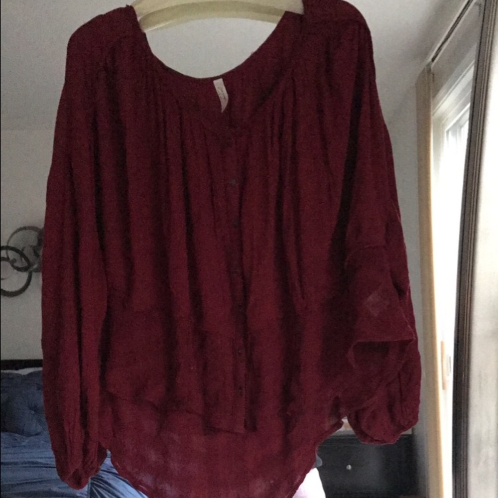 free people rayon gauze rainy days top