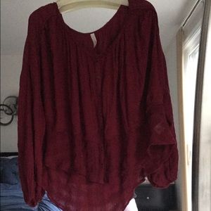 free people rayon gauze rainy days top