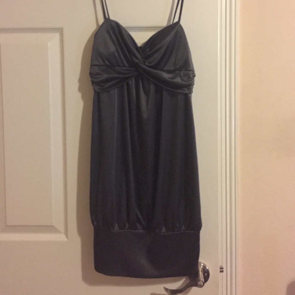 Sexy satin silver dress
