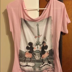 Pink mickey and Minnie in Paris Disney shirt