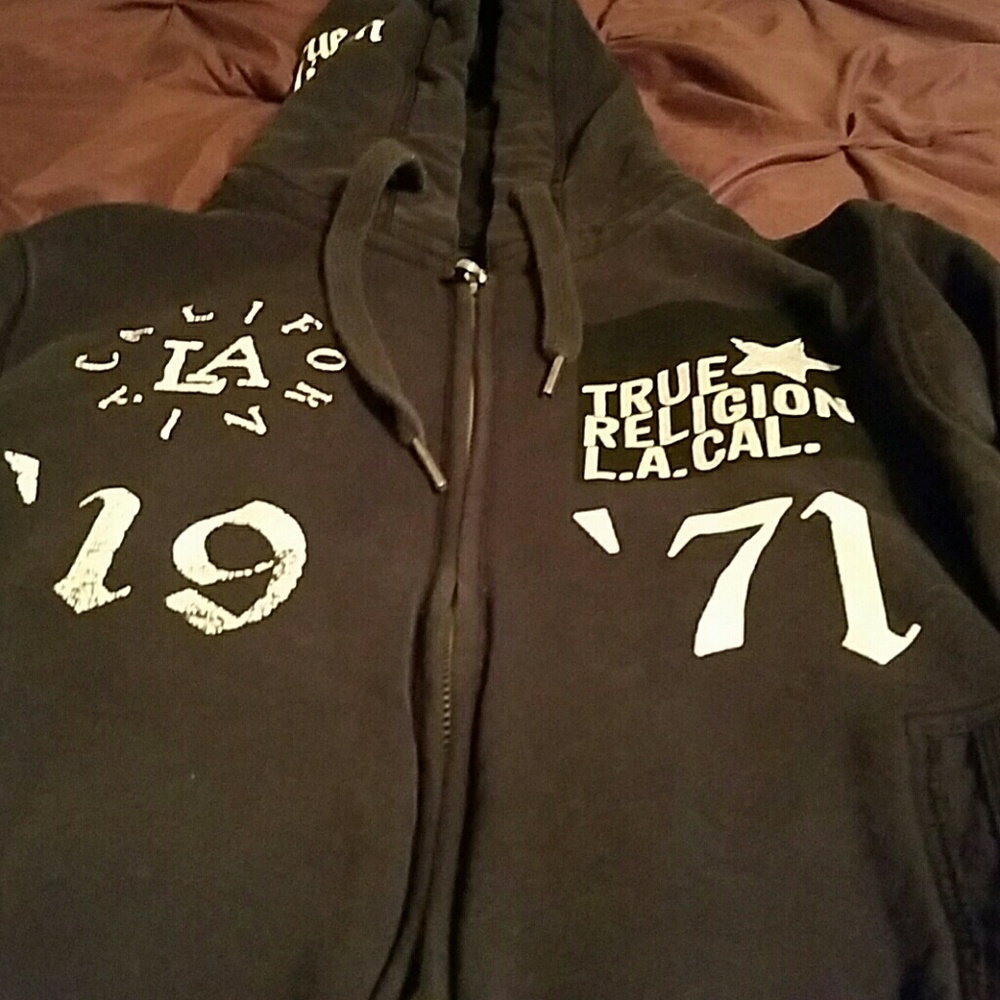 True religion mens zip zip sweatshirt
