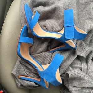 Schutz blue suede heels