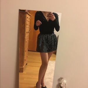 Black BCBG generation long sleeve bodysuit