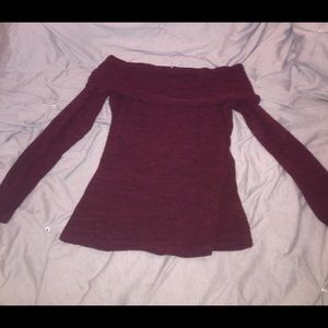 Burgundy Off The Shoulder Fashion Nova Sweater